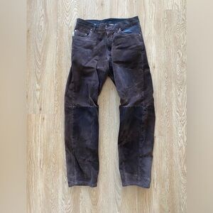 Mens vintage brown leather pants size M